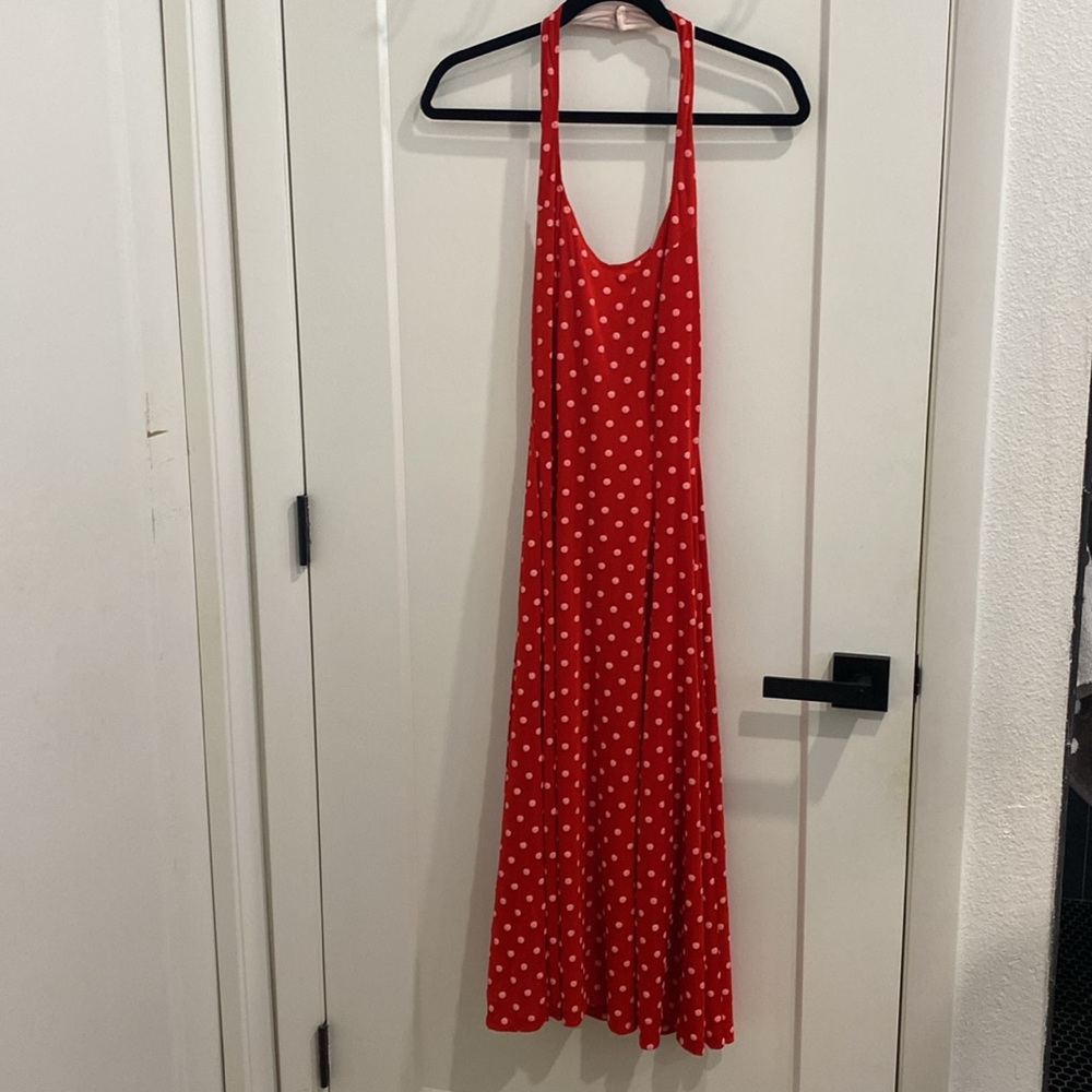 ALEXIA ADMOR Red and White Polka Dot Halter Dress |Size Medium - Picture 10 of 12